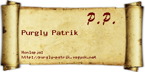 Purgly Patrik névjegykártya